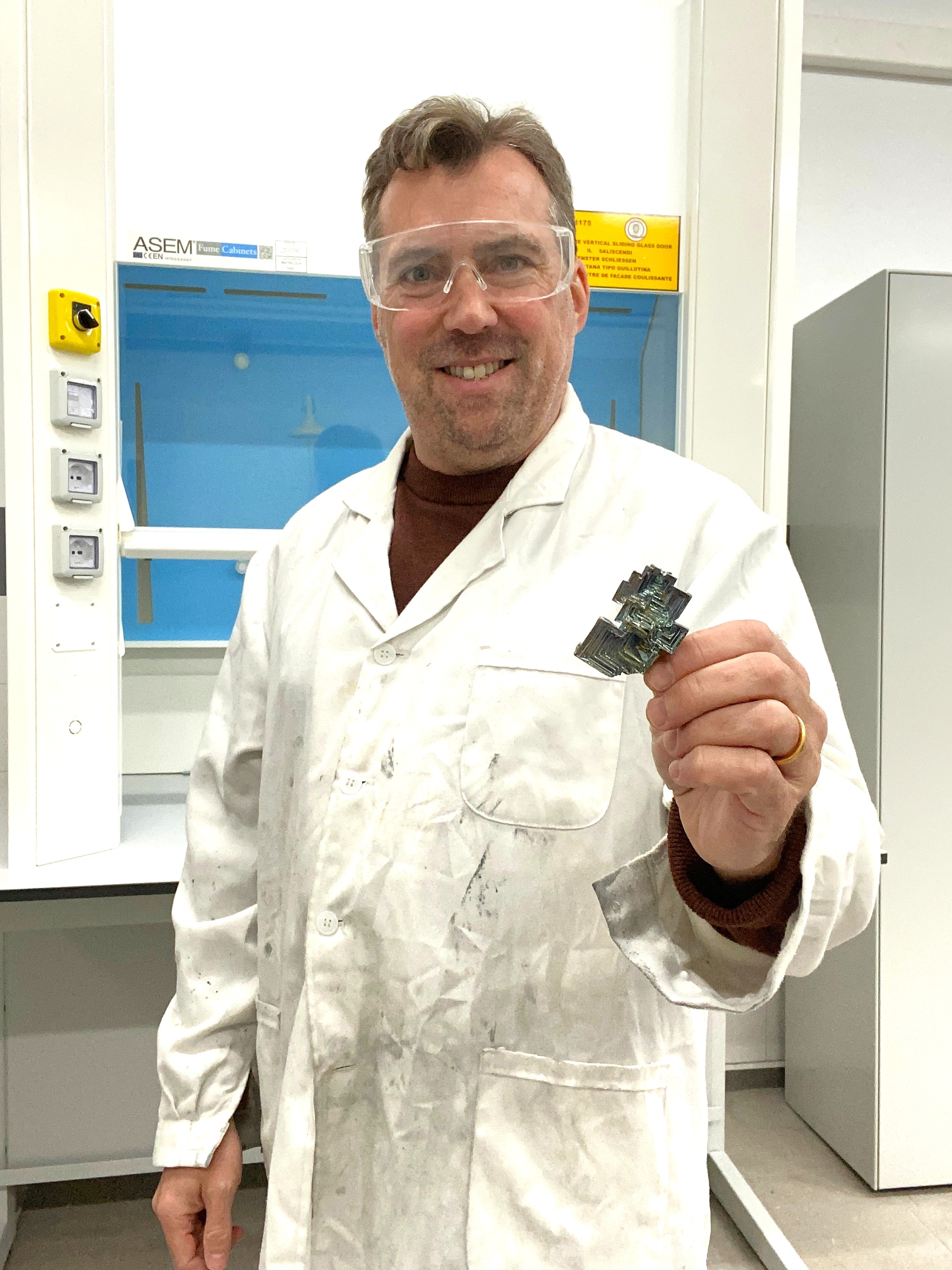 Prof. David Jarvis at work in the metallurgy lab
