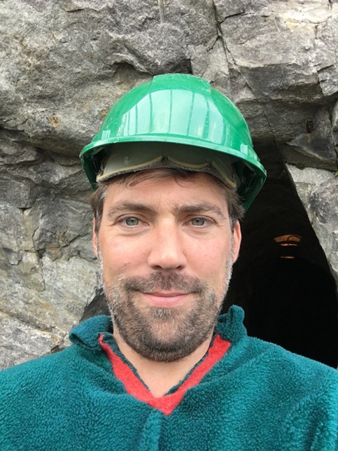 Prof. David J. Jarvis in a cobalt mine in Southern Norway.