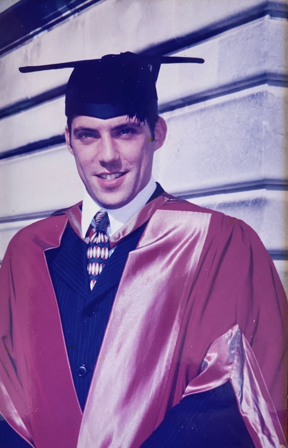 David J. Jarvis at his Swansea University graduation in 1997.
